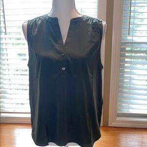 J. Crew Olive Green Sleeveless Blouse - petite medium